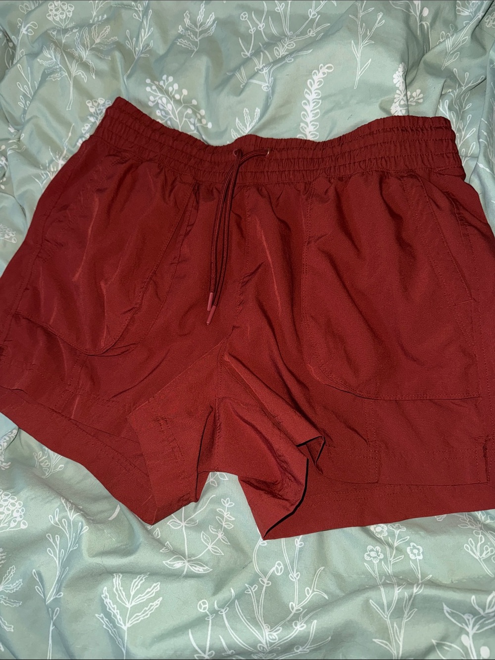 Women’s burnt orange Athletic Shorts with Drawstring Waist